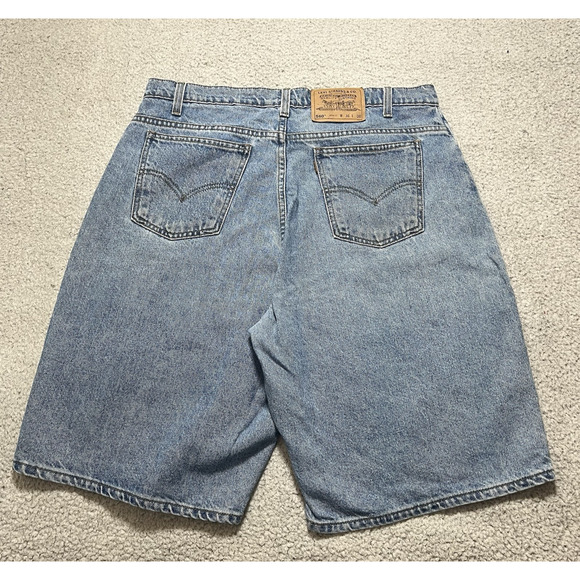 Levis 560 Shorts Mens 36 Orange Tab Denim Jean Loose Fit 90s 12" Inseam - Picture 1 of 16